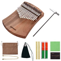 ammoon 17 key thumb piano kalimba c tone with carry bag musical scale stickers tuning hammer accompaniment chain