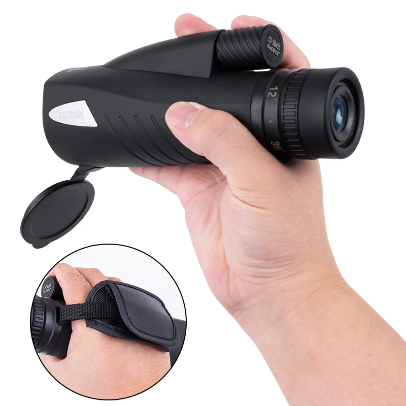 Монокуляры LUXUN для наблюдения за птицами мощный портативный бинокль 12-36X55 мячей