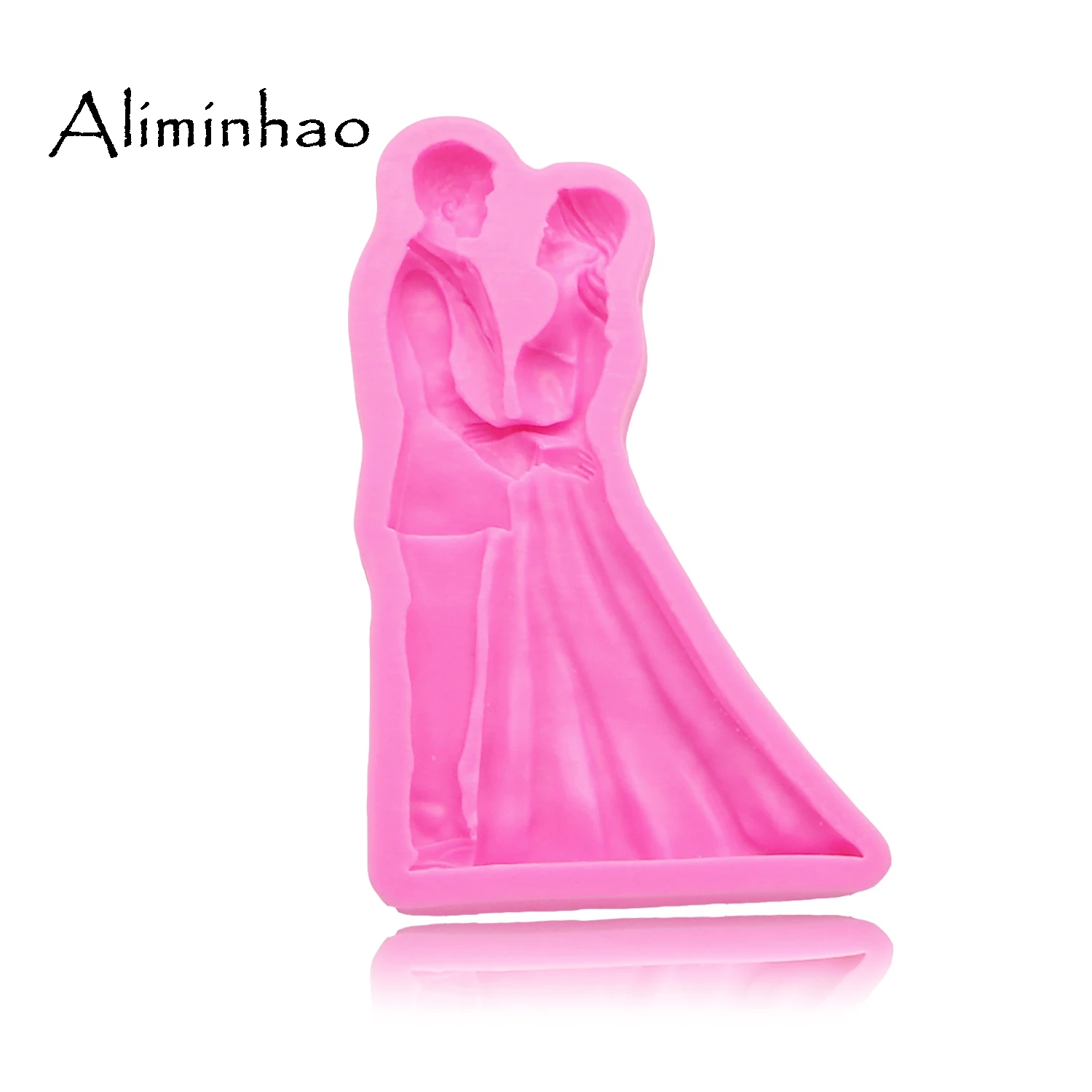 B1422 Bride groom shape Clay Resin Sugarcraft Silicone fondant mould Boy girl Wedding cake decorating tools chocolate molds