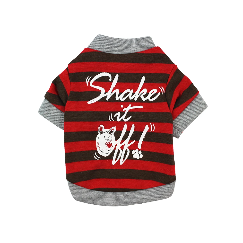 Красный Pet Shirts Dog T-Shirts Pet Printed Clothes Pet Spring Autumn Winter Clothes Keep Warm Clothing for Small Medium Large Dogs Cats - Цвет: Красный
