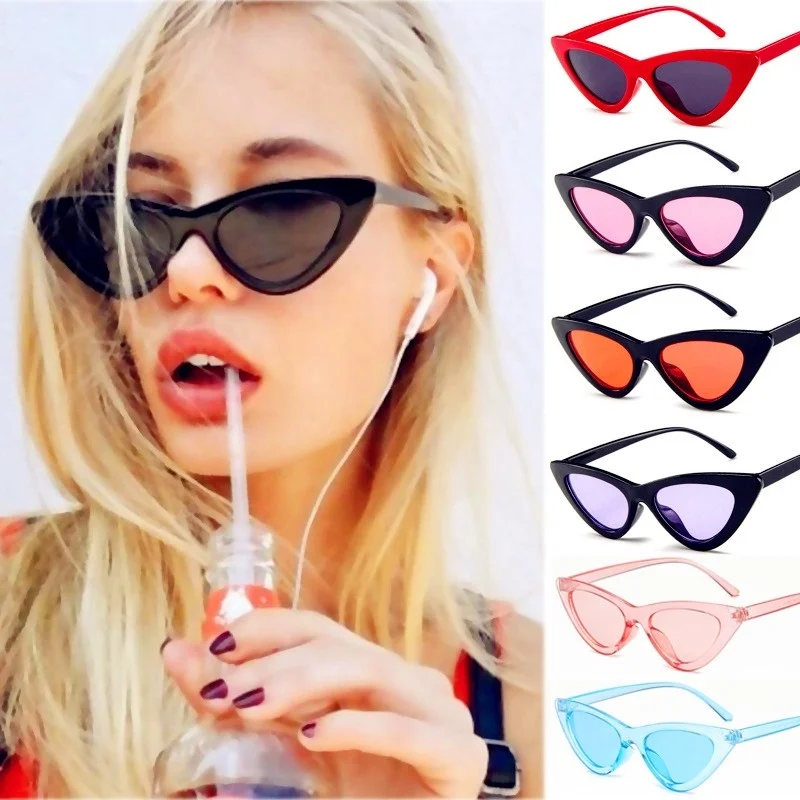 Солнцезащитные очки «кошачий глаз» женские, винтажные брендовые дизайнерские пикантные солнечные очки кошачий глаз в стиле ретро, для улиц...
