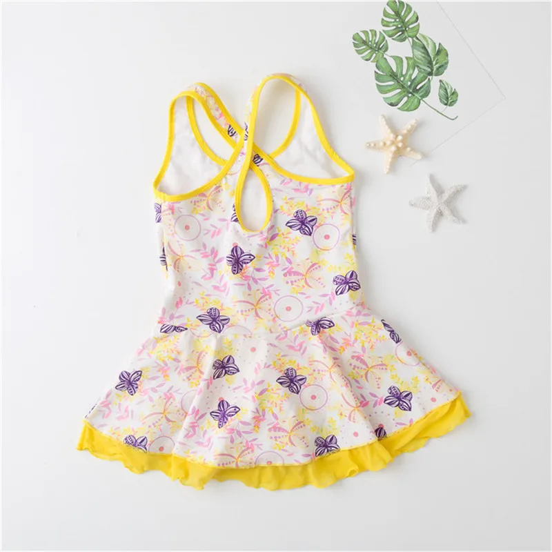 Женский слитный купальник для девочек-подростков купальный костюм с принтом