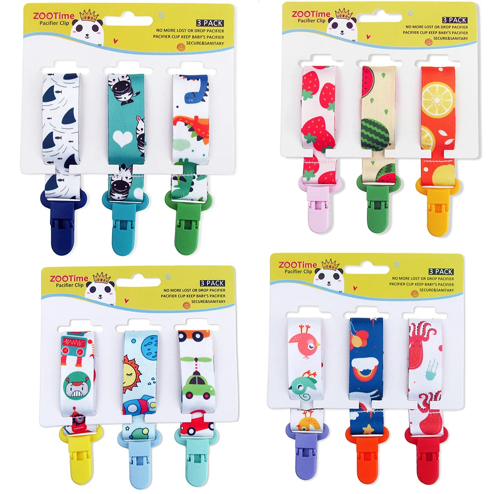 3 шт./упак. мультфильм зажимы для соски пустышки животных фрукты новорожденных