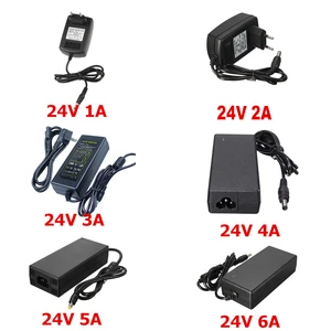 2016 новые 24 В Питание AC 100240 В до 24 В 1A 2A 3A 4A 5A 6A трансформатор ЕС США адаптер для 24 В 5050 3528 Лампы