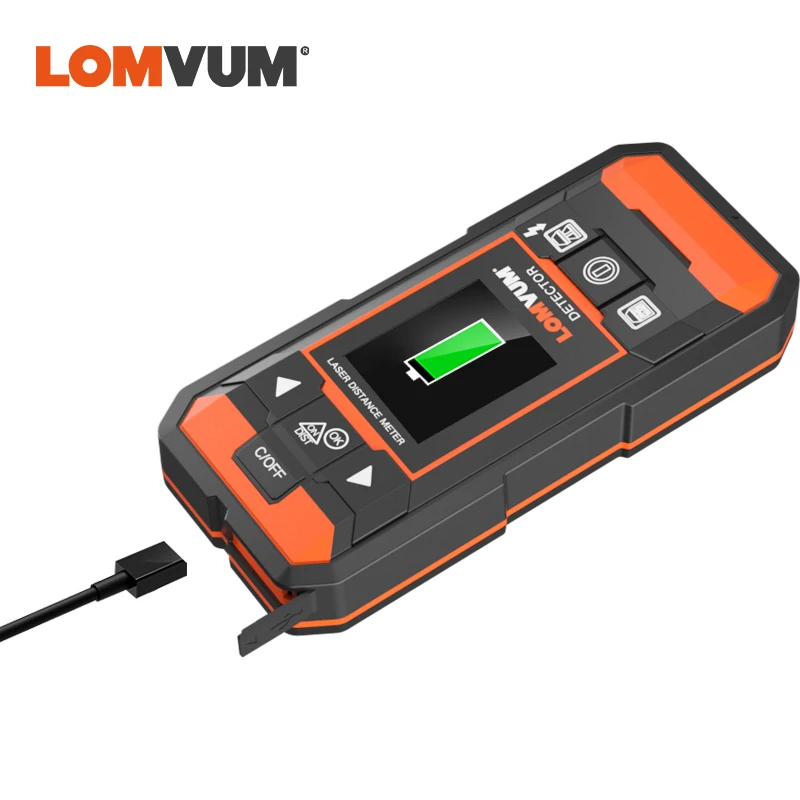 LOMVUM Metal Detector Wiring Laser Meter Multifunctional Hidden Wire Wood Finder Wall Scanner USB Digital Tape | Инструменты