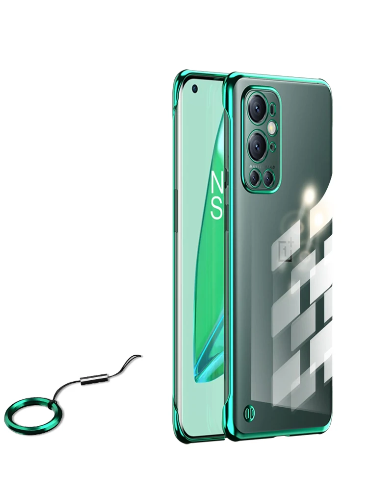 slim plating frameless phone case for oneplus 9 pro transparent hard bumper cover one plus 8t 8 pro 19pro clear shell capa free global shipping