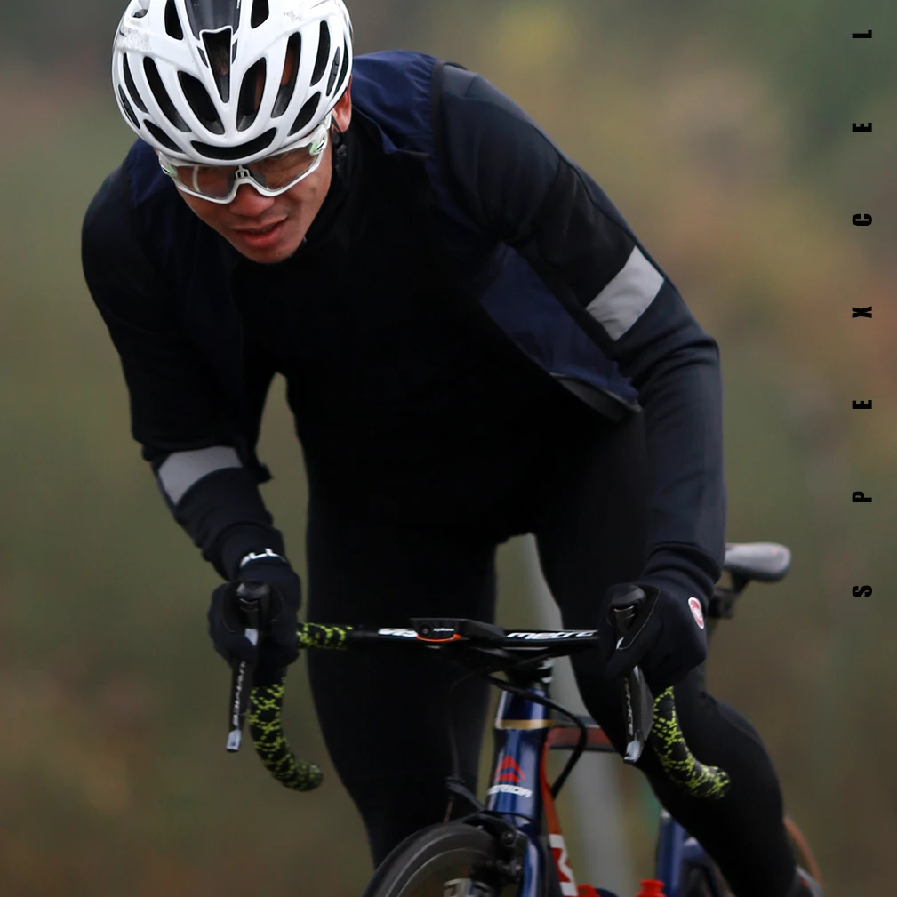 

SPEXCEL Новинка 360 градусов отражение Классическая зимняя термофлисовая велосипедная Джерси термокуртка для велоспорта с дополнительным рука...