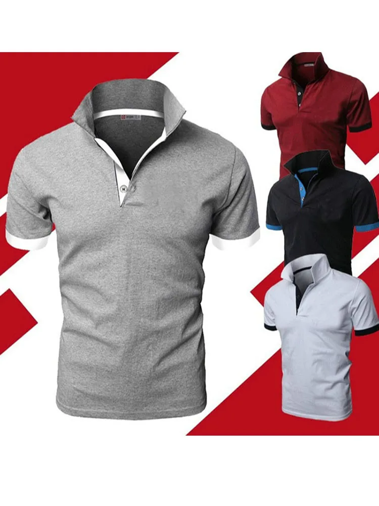 

Polo Shirt Summer men Short Sleeve Turn-over Collar Slim Tops Casual Breathable Solid Color Business Shirt Asian Plus Size 5XL