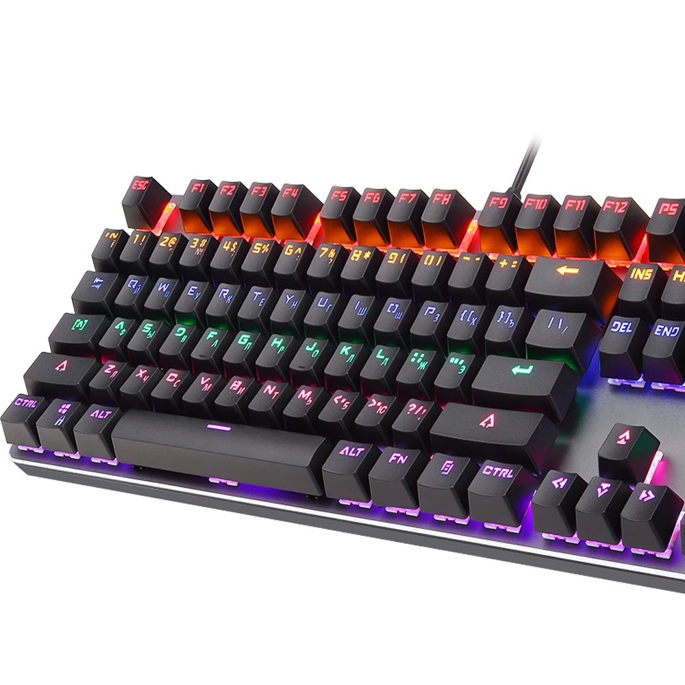 Механическая клавиатура RGB с 104 клавишами русская игровая английский синий