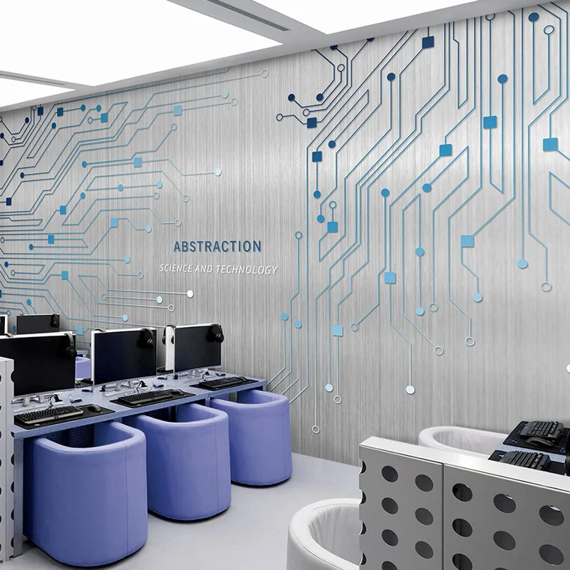 Настенные 3D-обои в промышленном стиле металлическая печатная плата для офиса