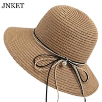 jnket new fashion womens straw hat sunbonnet foldable beach hat outdoor travel sunhat summer hat large brim hats chapeu
