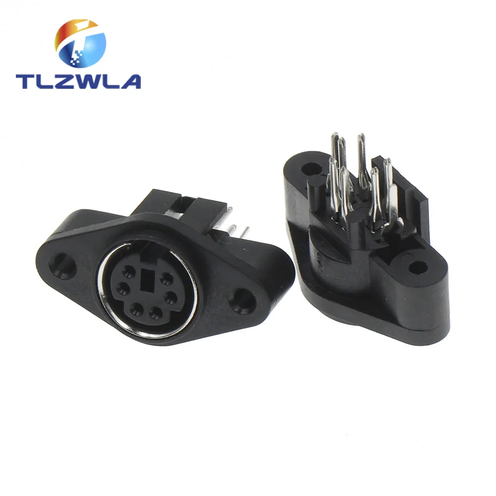 100PCS/Lot MDC/S Terminal Socket DIN Jack Connector Mini PS2 6Pin 6P with Fixed Hole Mouse Keyboard | Обустройство дома