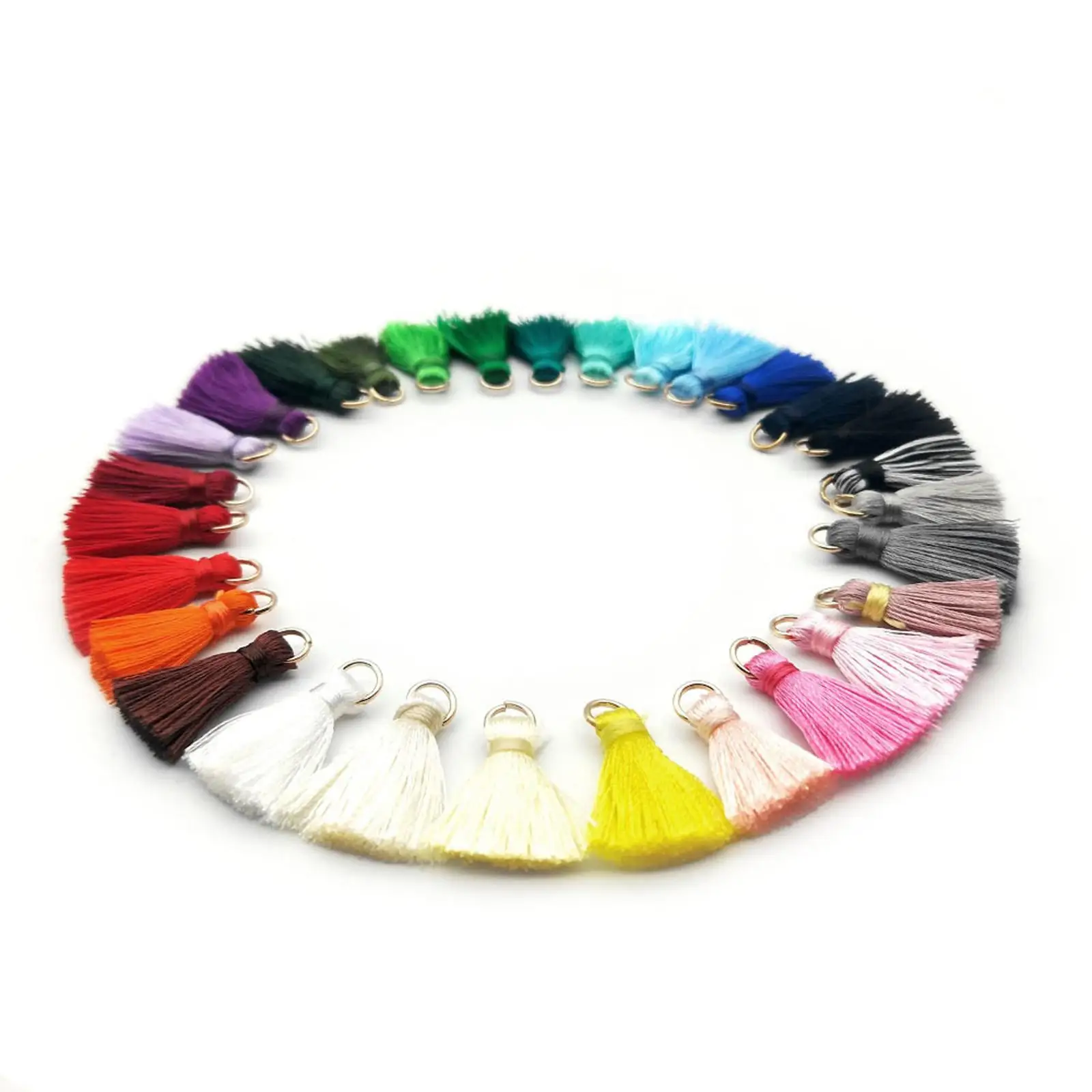 

100pcs Nylon Cord Tassel Pendant Decoration for Jewelry Making Bookmark Mixed Color 0.98inch