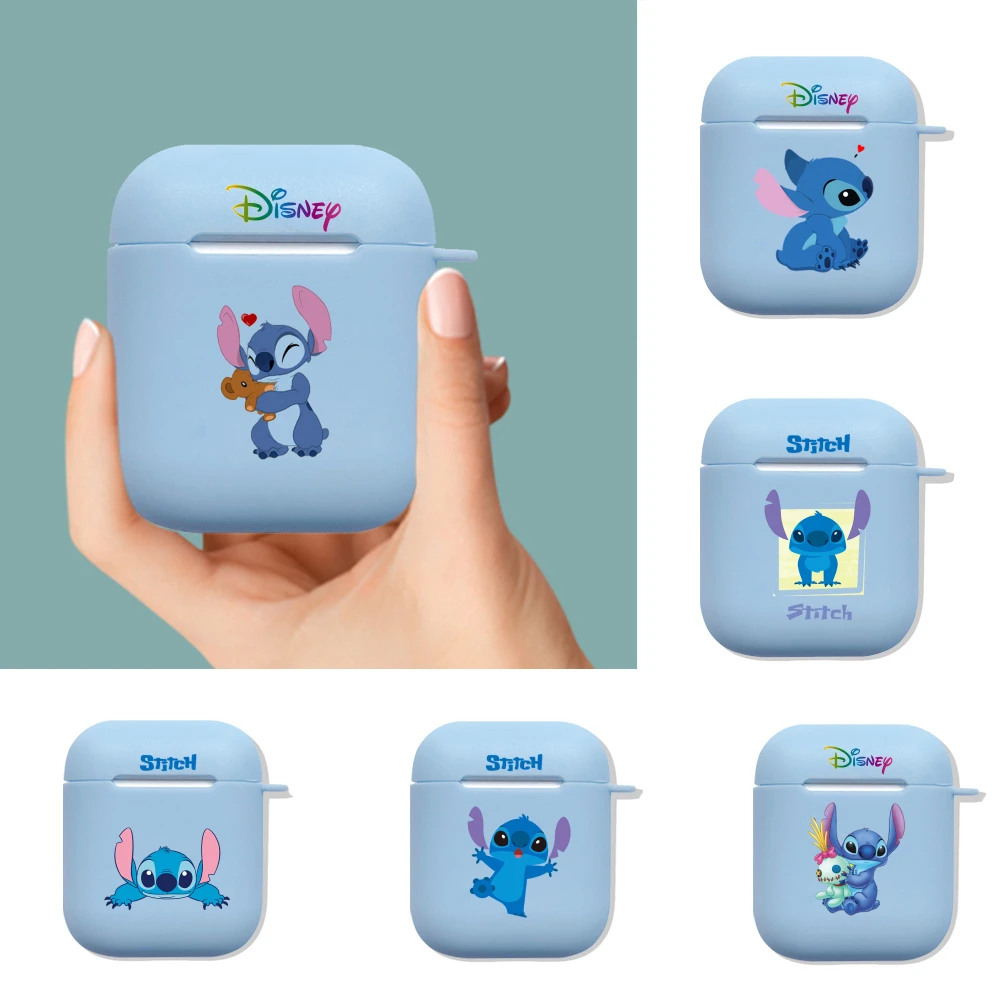 

AirPods 1 2 Blue Case Cute Disney Cartoon Cover for Wireless Earbuds чехол для наушников airpods cute stitch