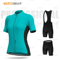 women cycling clothing fashion simple short sleeve jersey set summer road bike clothes lady suit breathable solid color shirts