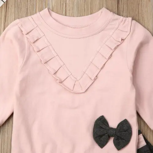 Комплект одежды из 2 предметов для маленьких девочек розовый свитер с длинными