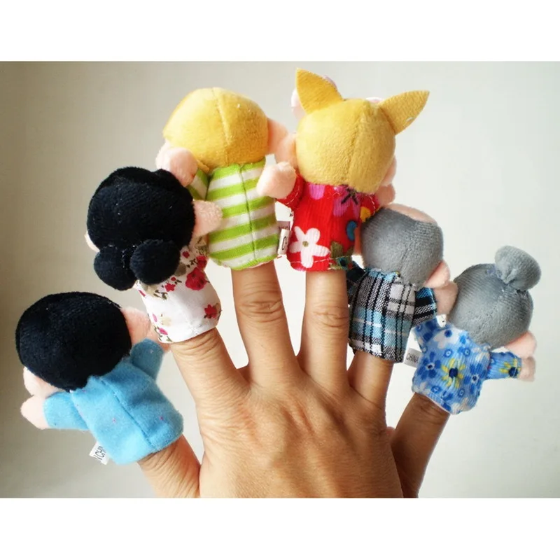Куклы на палец детские мини-животные Обучающие ручные Мультяшные животные