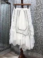 high quality skirts 2021 spring summer style skirt women striped color block striped sexy asymmetrical white black long skirt