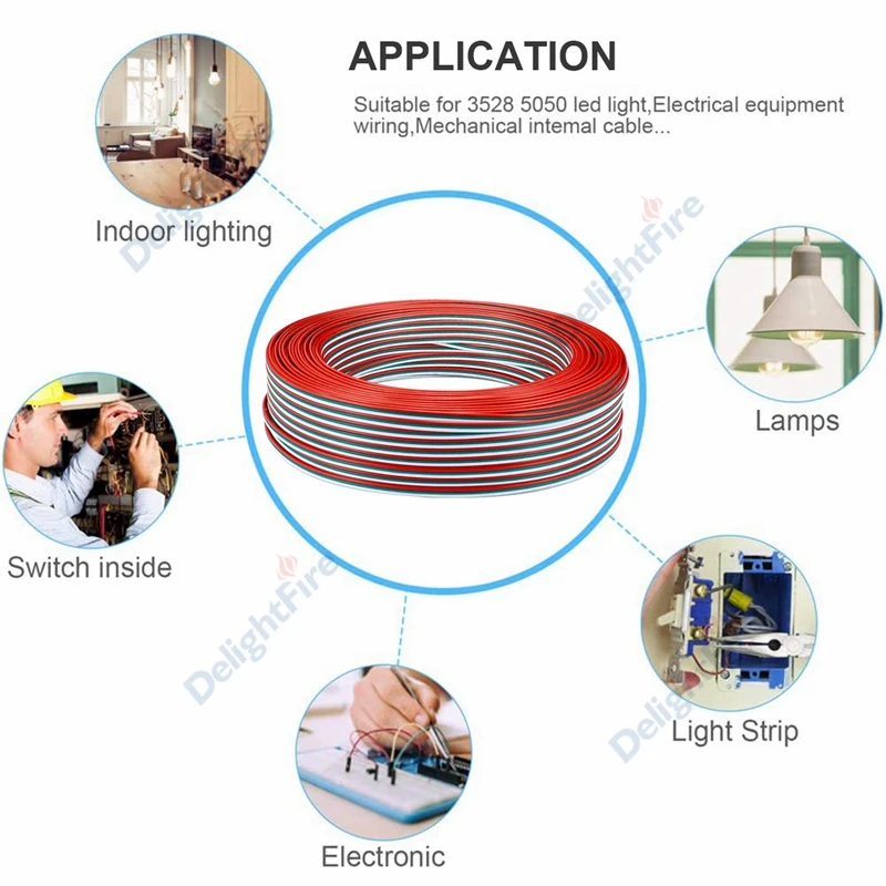3 Pin 22AWG Электрический провод 5 м 10 20 50 луженая медная проволока для 5050 WS2811 WS2812
