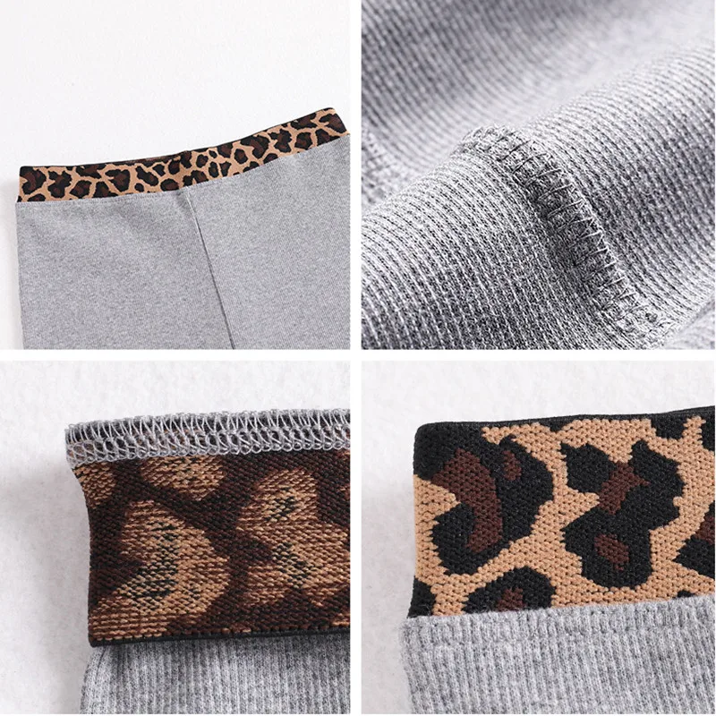Леопардовые леггинсы с завышенной талией для женщин уютные винтовые нитки