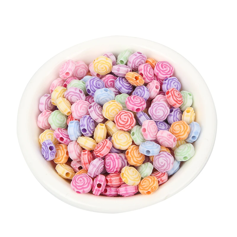 Бусины акриловые 8x4 мм разноцветные для маркировки ювелирных изделий 100 шт. |