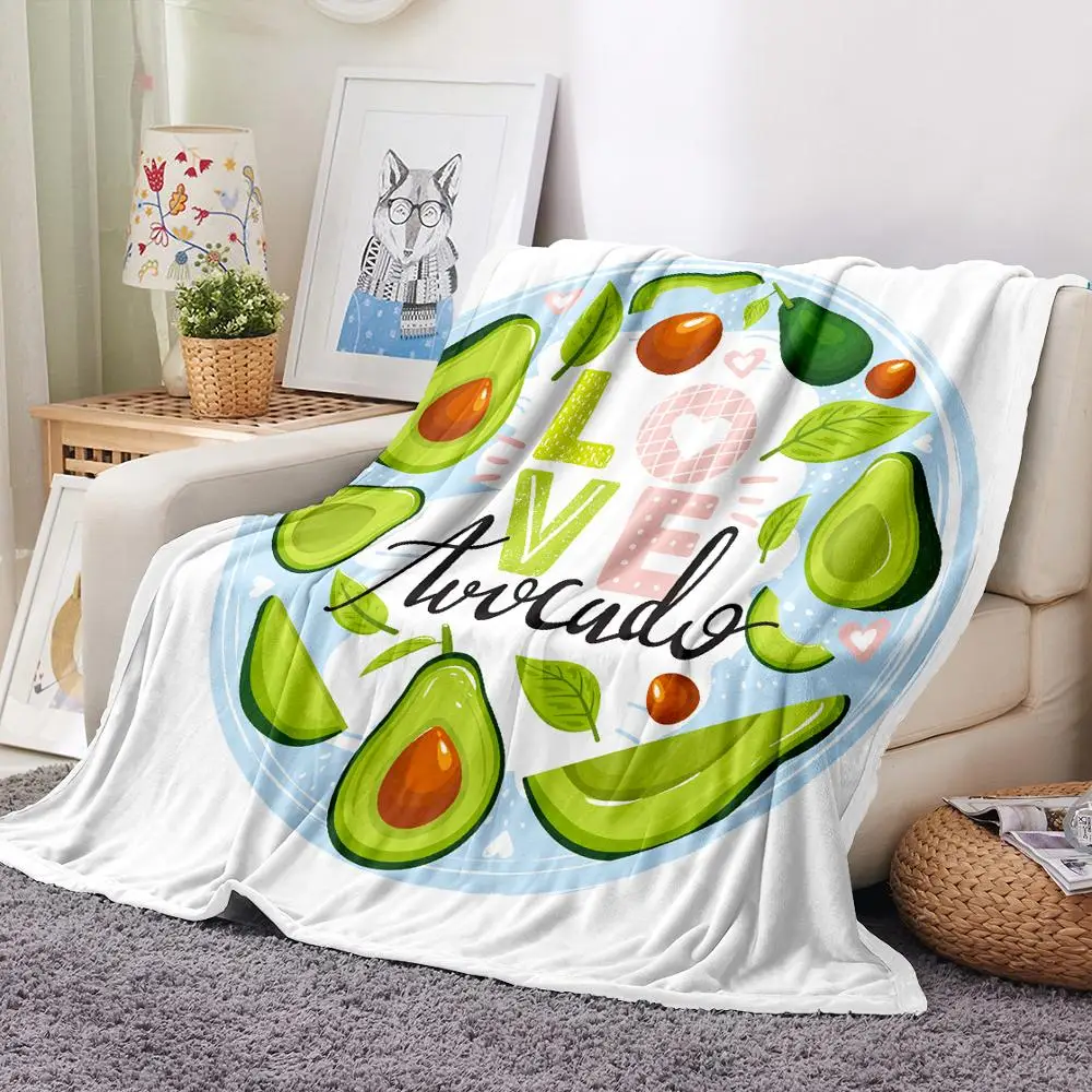 3D принт авокадо пушистый Одеяло зеленый фруктовый фланель дома текстильное
