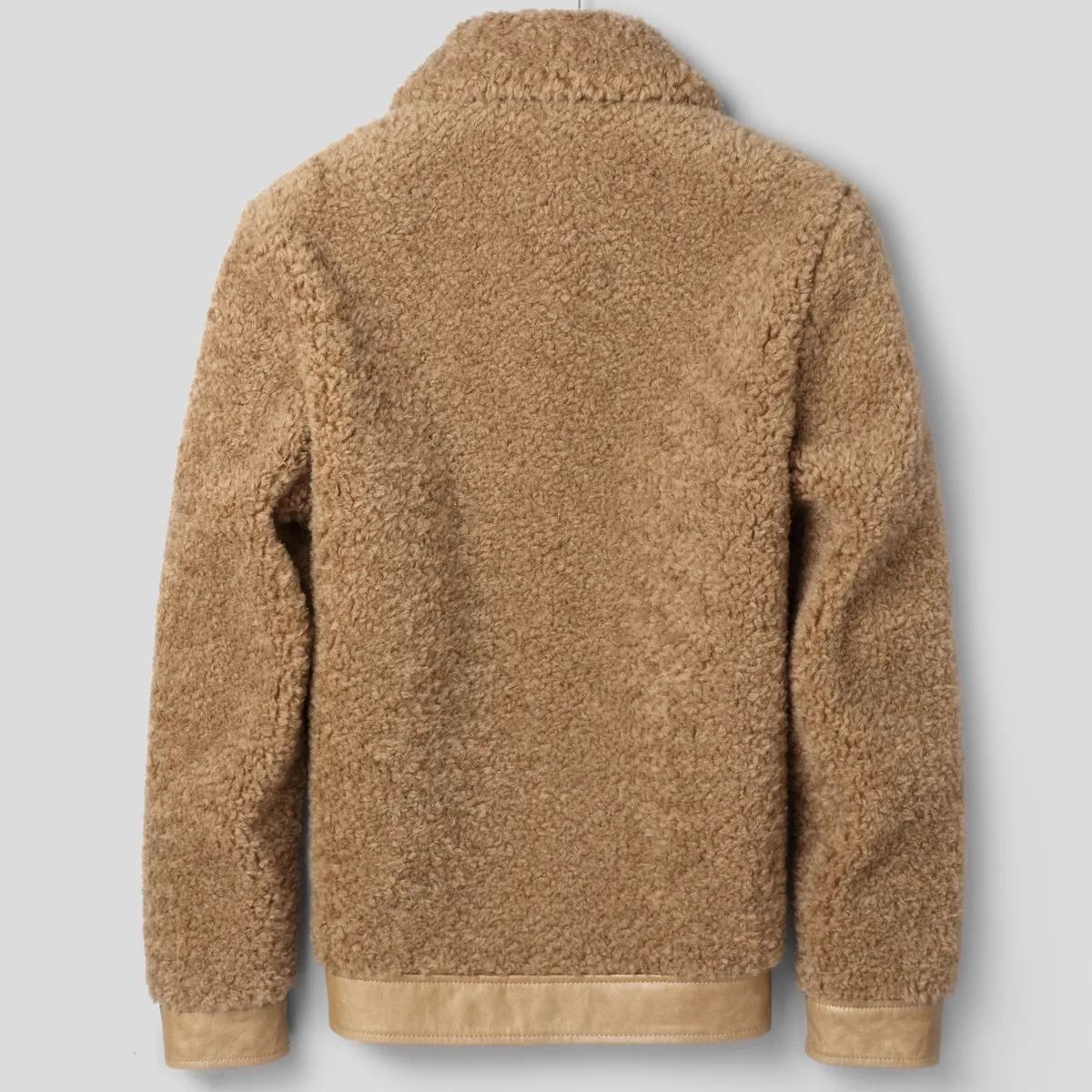 Пальто с натуральным мехом осенне зимняя мужская куртка из натуральной овечьей