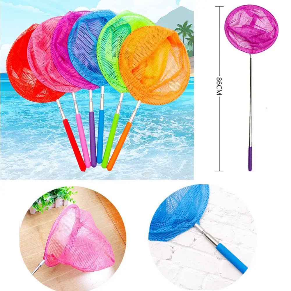 

34 Inches Anti Slip Lightweight Extendable Telescopic Butterfly Net Kids Fishing Net Insect Catch Mesh