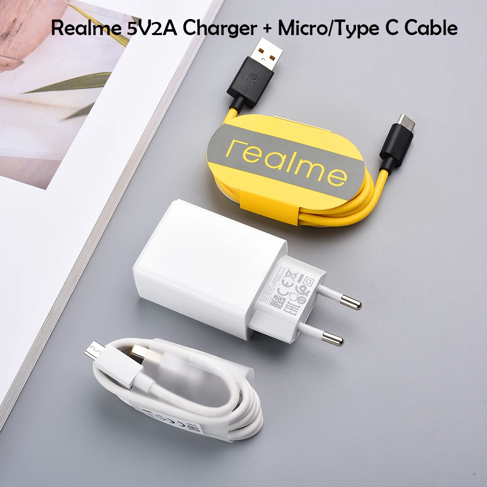 Адаптер для быстрой зарядки 5 В 2 А USB кабель Micro Type C Realme 6 7 3i V3 Q2i 5S C3 X2 X3 Oneplus X 1 Xiaomi 4X 4C
