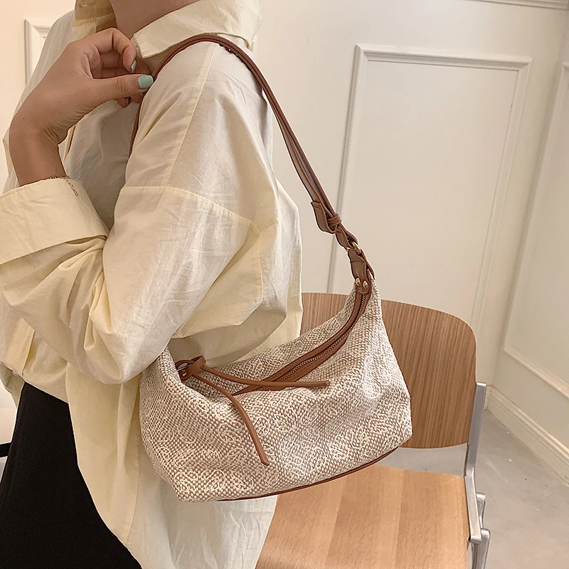 

Flower Embroidery Women Bag Famous Brand Design Soft Leather Weave Pattern Shoulder Crossbody Bags For Elegant Bolsa Feminina