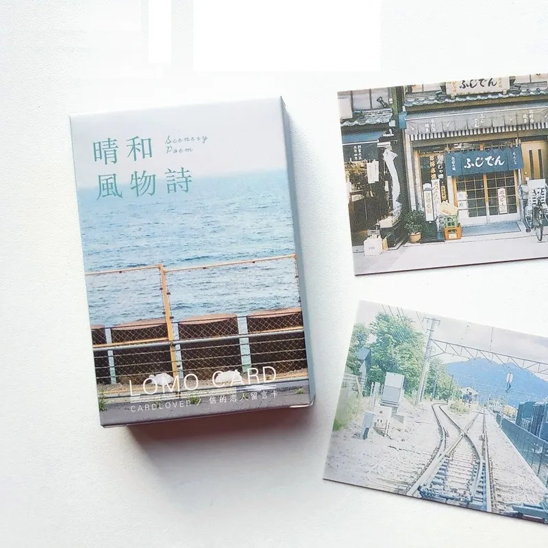 28 листов/набор мини открытка с японским пейзажем и поэмой|Визитки| |