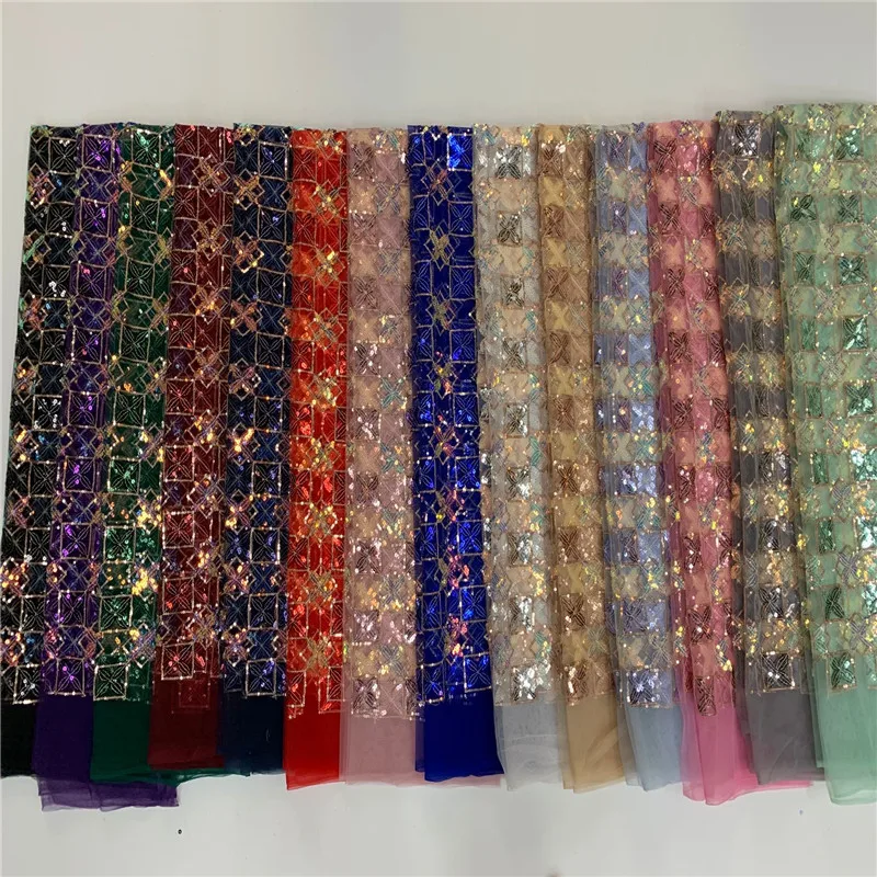 Блестки французский Тюль кружевная ткань фиолетовый/Золотой 2020 красный Высокое