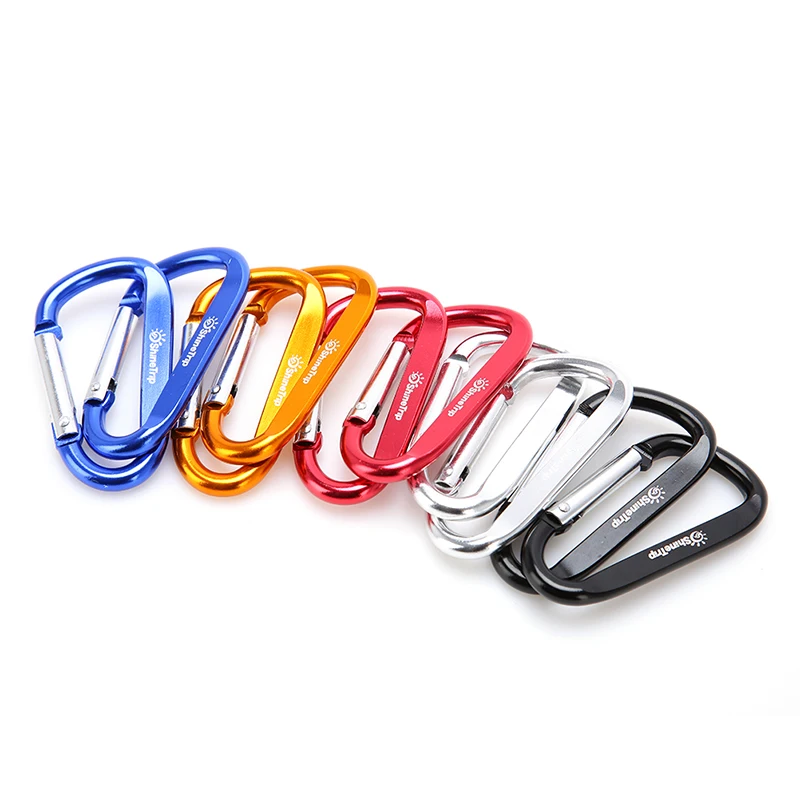 

10Pcs/lot Aluminum D Shape Buckle Carabiner Survial Key Chain Carabine Hook Clip EDC rope Buckles Tools Camping Equipment