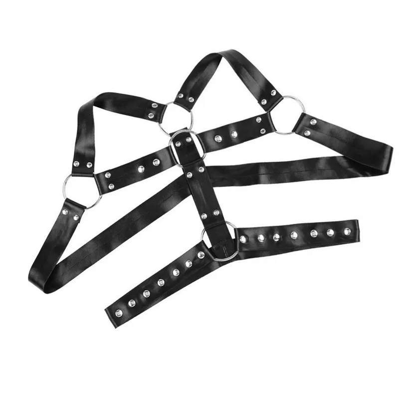 Фетиш мужские готические кожаные топы портупея для геев бондаж БДСМ Бондаж