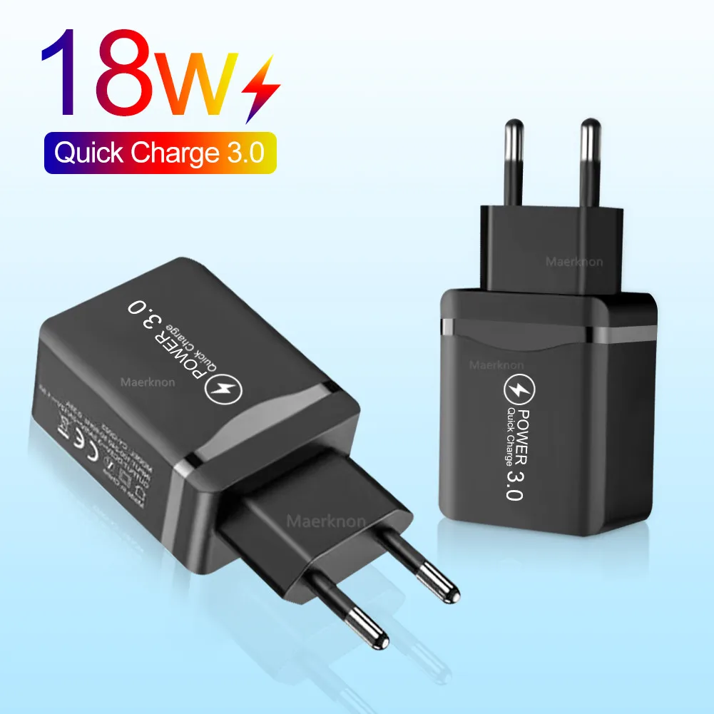 Быстрая зарядка 3 0 зарядное устройство USB 18 Вт QC 4 быстрая портативное Мобильный