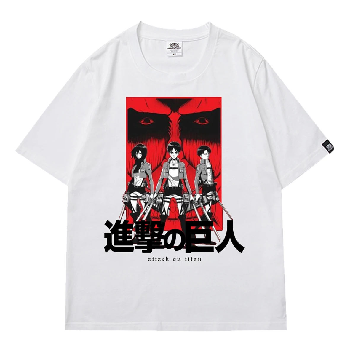 

Attack on Titan Men Anime T-shirt Harajuku Man Loose Cool High Street Loose Oversized T-shirt Print Top Casual Short Sleeve