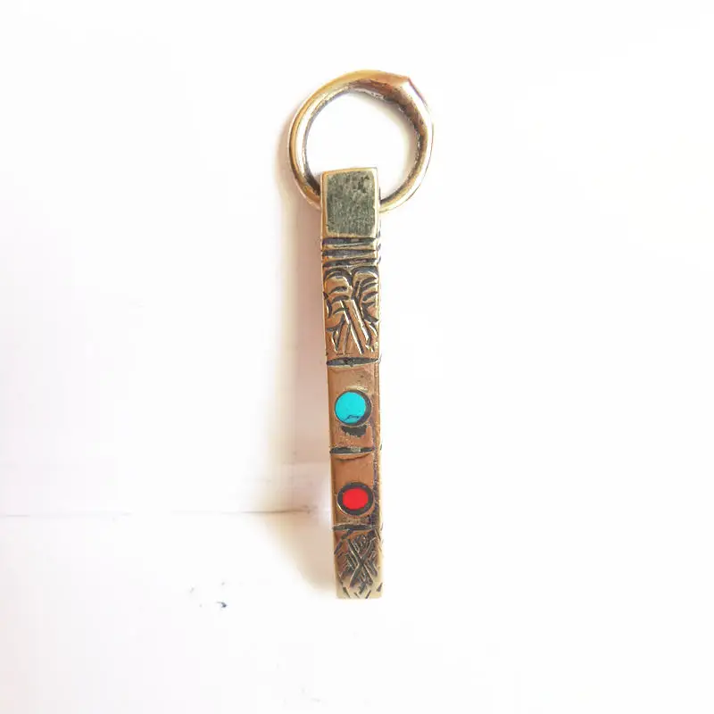 TBP125 Тибетский амулет кулон для мужчин длинный бар металлический бабао|metal pendant|5