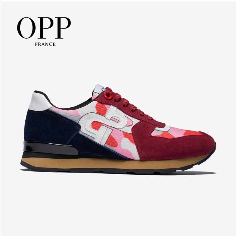 Мужские кроссовки на шнуровке OPP модные камуфляжные из натуральной кожи в стиле