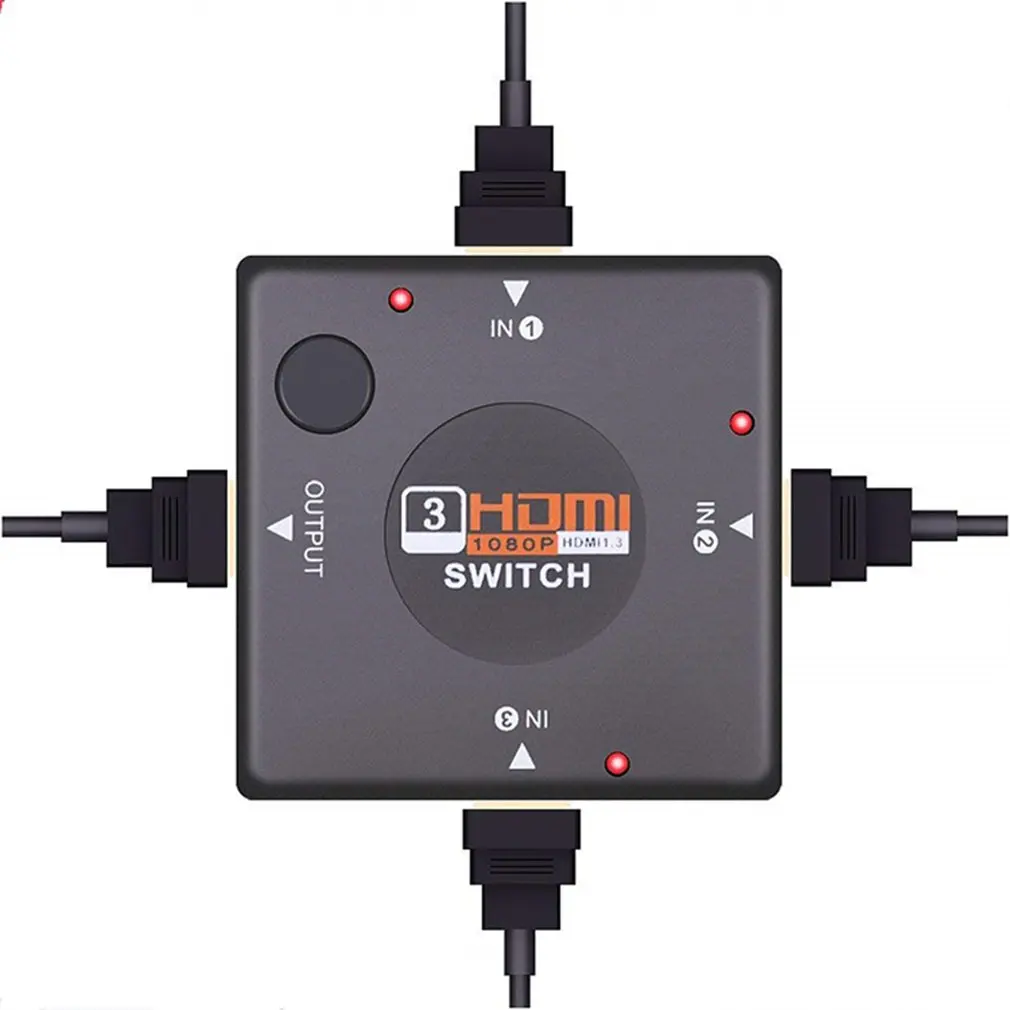 3-в-1 выход Mini 3 Port HDMI-совместимый переключатель сплиттер коробка для HDTV 1080P видео