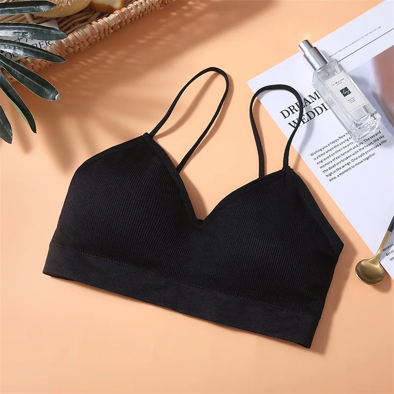 

New Thread-wrapped Chest Strap Chest Pad No Steel Ring Wide-chested Prevention Comfortable Sports Yoga Bra Ladies Underwear
