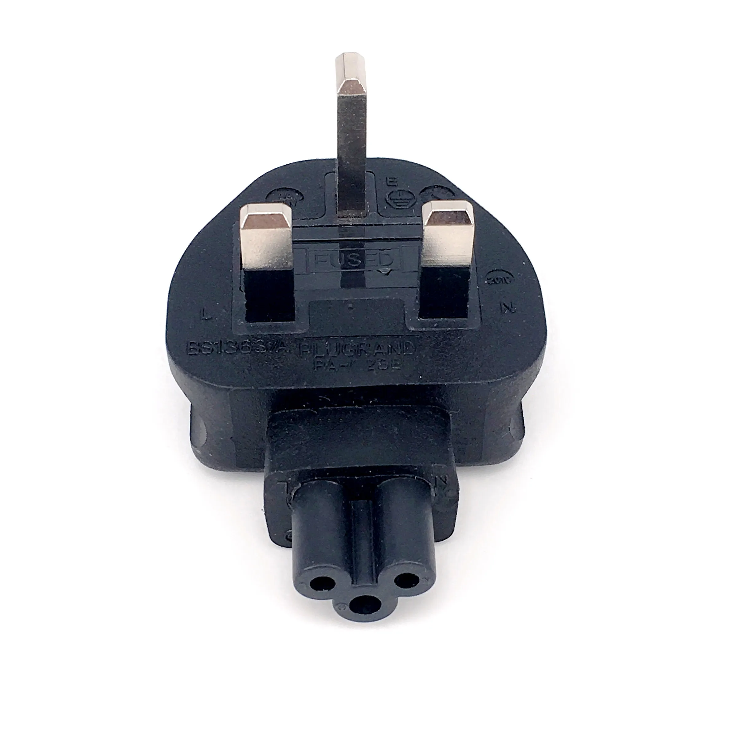 UK 3 контактный Мужской IEC 320 C5 AC Мощность адаптер Великобритания чтобы IEC320