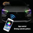 OKEEN 2шт Автомобильный последовательный струящийся RGB дневный ходовой светильник DRL приложение многоцветный светодиодный светильник полоса указатель поворота светильник s для головной светильник