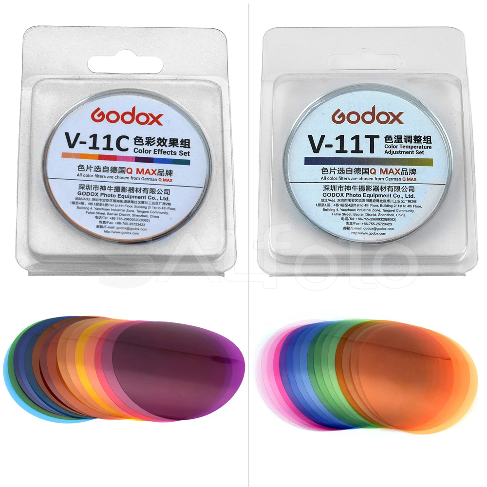 Godox V-11C V-11T 30 шт. Speedlite цветной фильтр комплект V11C V11T цвета прибор для определения температуры AK-R16 крепление для круглой вспышки V1 H200R AK-R1