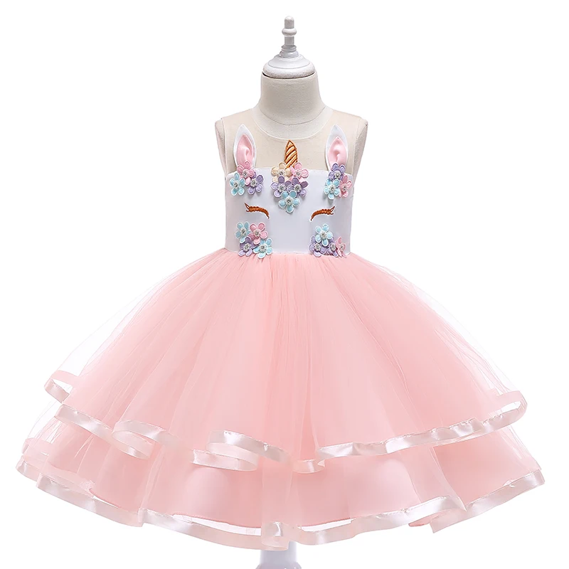 

Fantasy Unicorn Evening Party Princess Dress For 3-8Y Children Birthday Wedding Childs Toddler Girl Ball Gown Custome Clothing