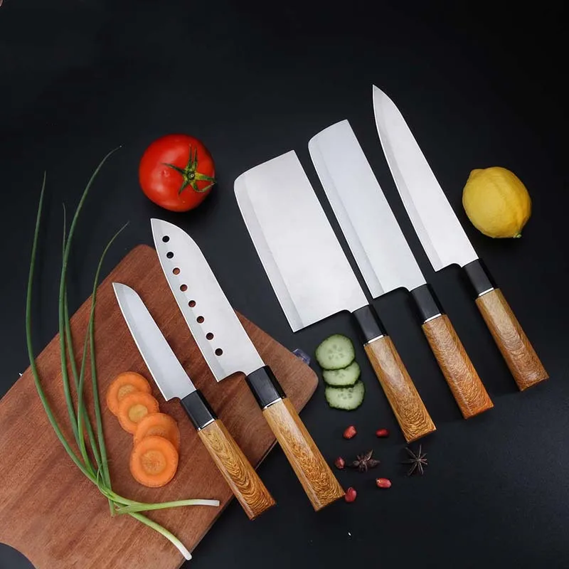 

Набор кухонных ножей из нержавеющей стали Santoku Nakiri Многофункциональный кухонный нож, набор острых лезвий, Набор японских ножей, кухонный на...