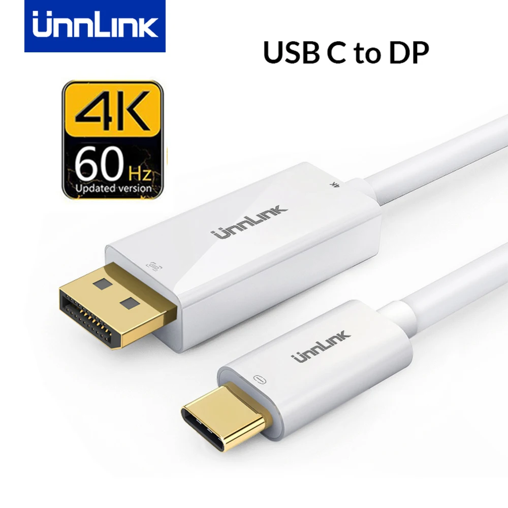 Кабель Unnlink USB C к DP 4K 60 Гц Type для DisplayPort Thunderbolt 3 MacBook Galaxy S10 S9 Dex P20 телефона ноутбука