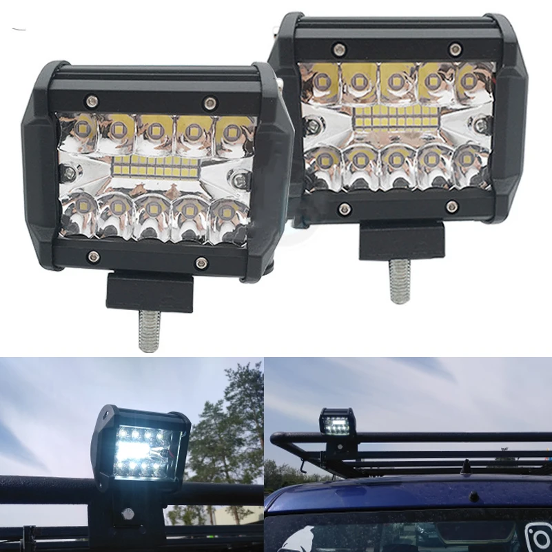 4 '❠W рабочий светильник 4X4 светодиодный бар внедорожный 12v 24v Авто Вождение