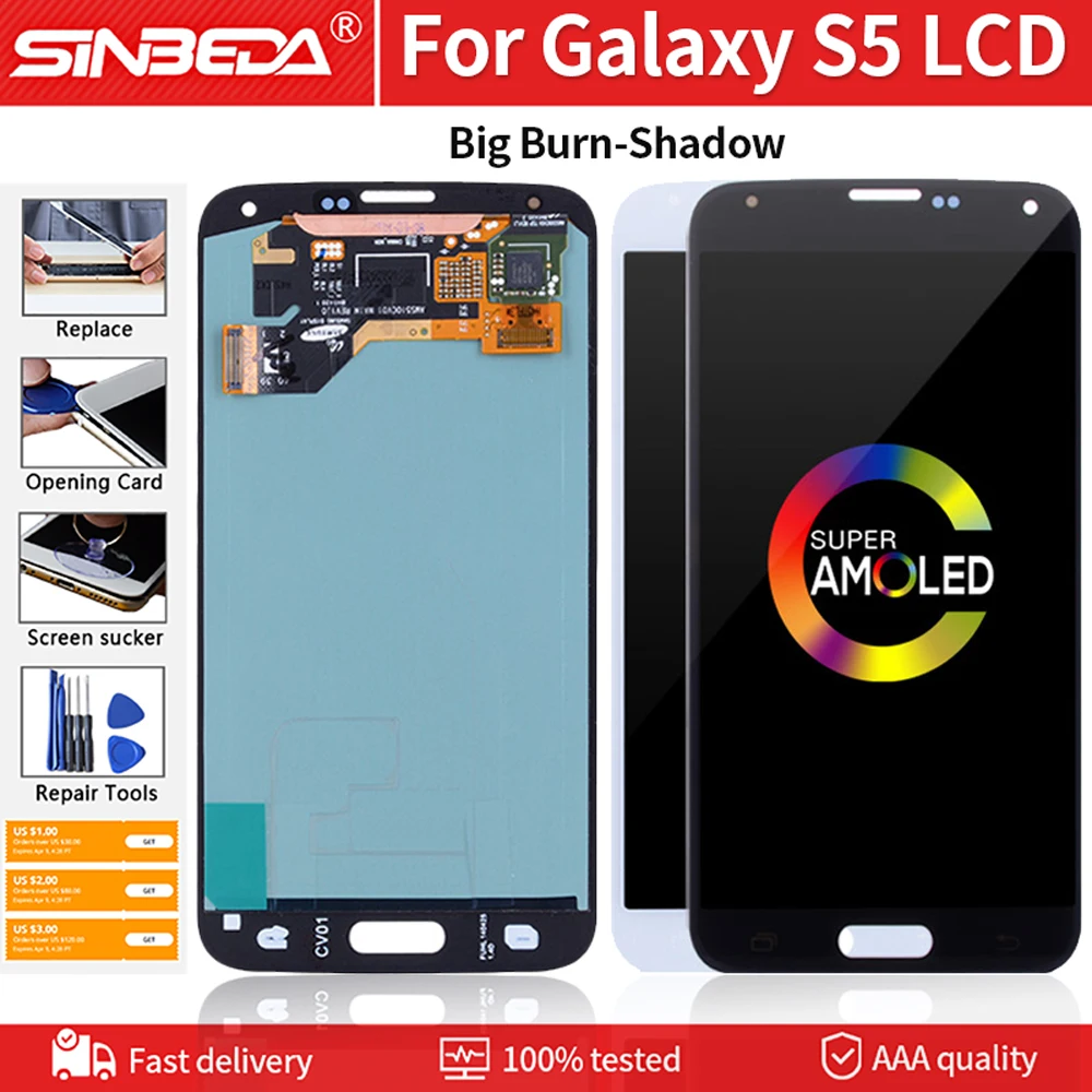 Super AMOLED дисплей 5 1 дюйма для SAMSUNG Galaxy S5 i9600 G900F G900H G900M G9001 G900R с сенсорным экраном