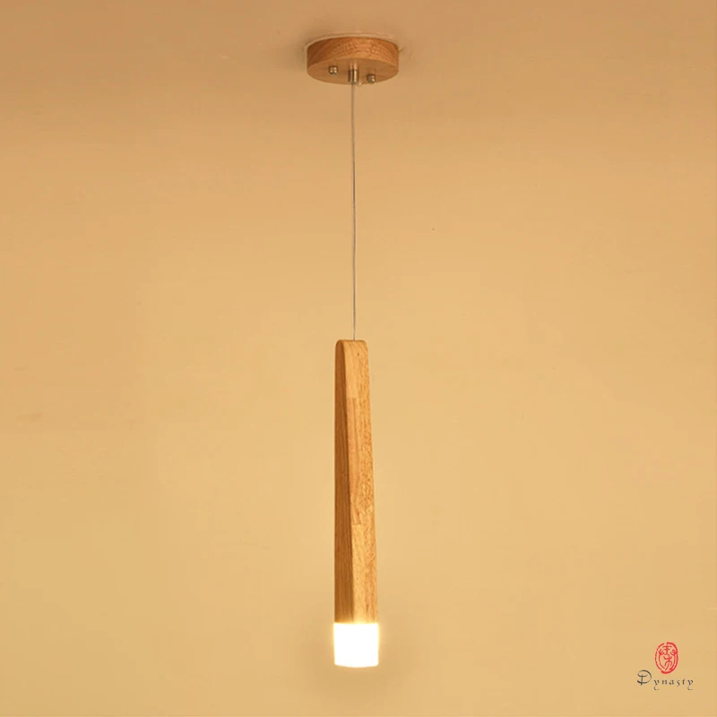Длинные подвесные светильники в японском стиле деревянный потолочный