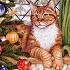 Набор для вышивки крестиком Meian 2020 Cat 11CT Рождественский подарок хлопчатобумажная нить картина сделай сам рукоделие DMC Новогодняя домашняя Рождество